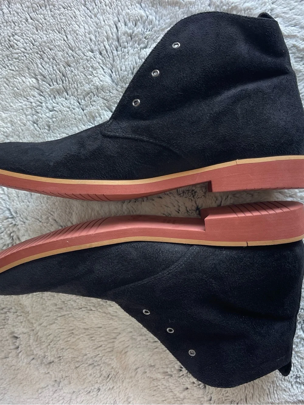 Good Guys don’t wear leather vegan suede chukka AYITA 2 desert black boots sz 10